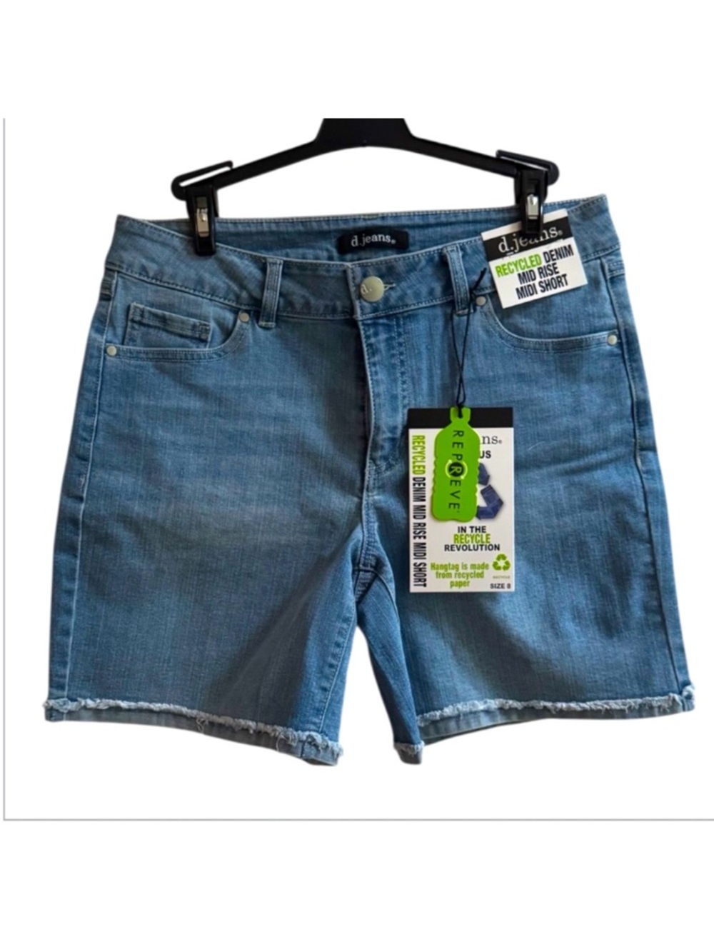 d. jeans Blue Jean Shorts Medium Wash Mid Rise